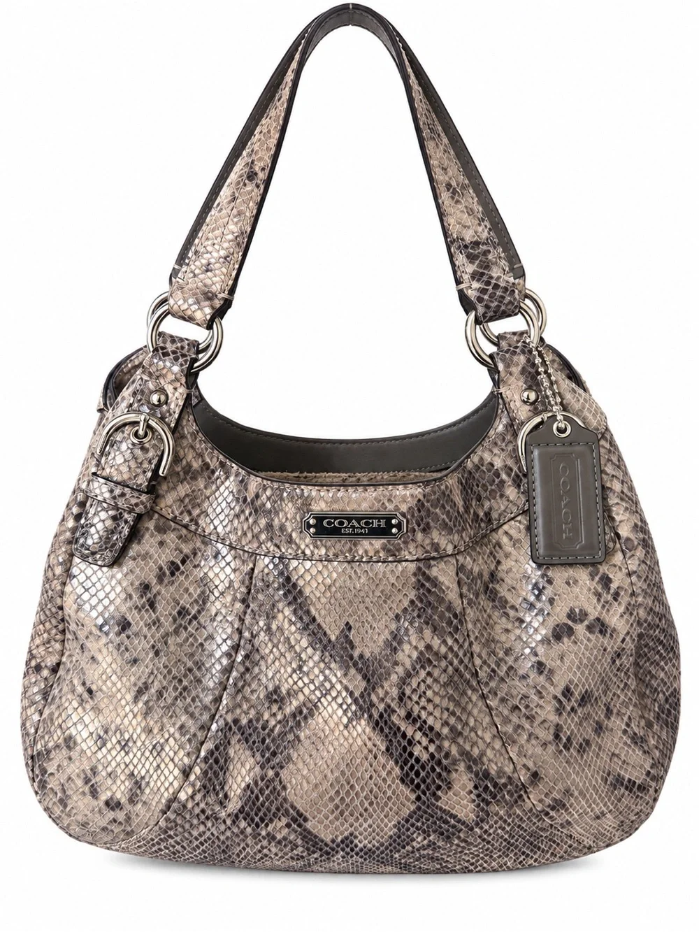 Coach Vintage Y2K Madison F19678 Python Embossed Leather Hobo Bag 13”